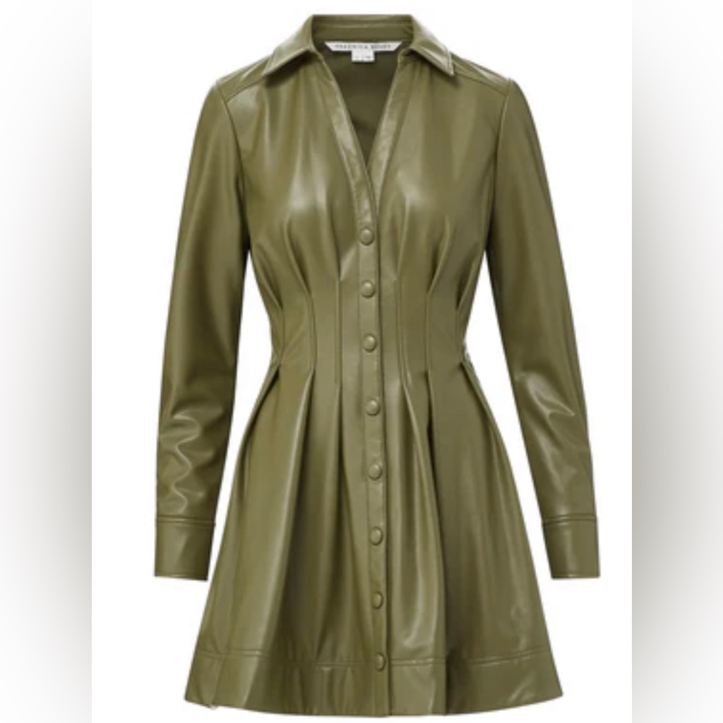 Veronica Beard - Ameeta Mini Dress In Stone Army Vegan Leather